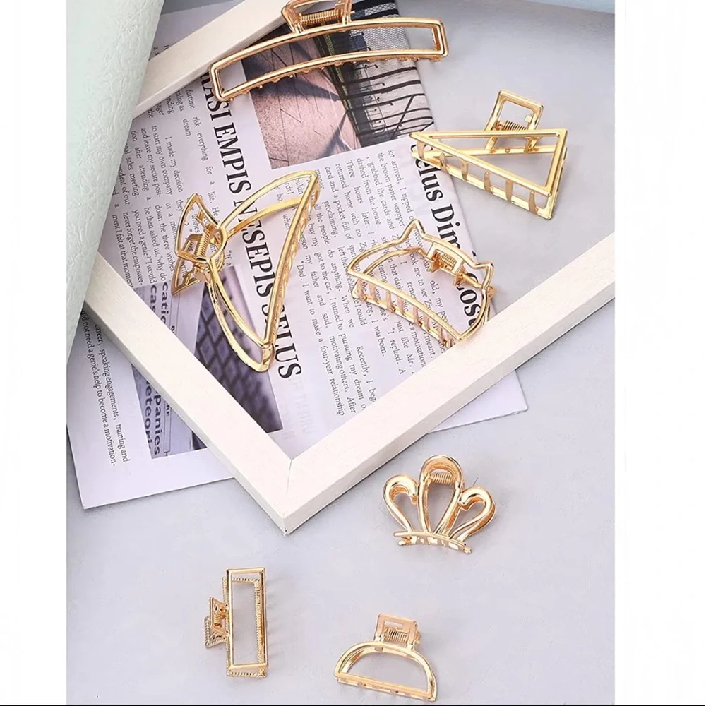Gold Tone Metal Hair Claw Hair Clip